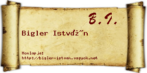 Bigler István névjegykártya